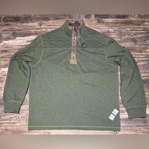 G.H. Bass Quarter Zip Mens XL Mountain Wash Green NWT